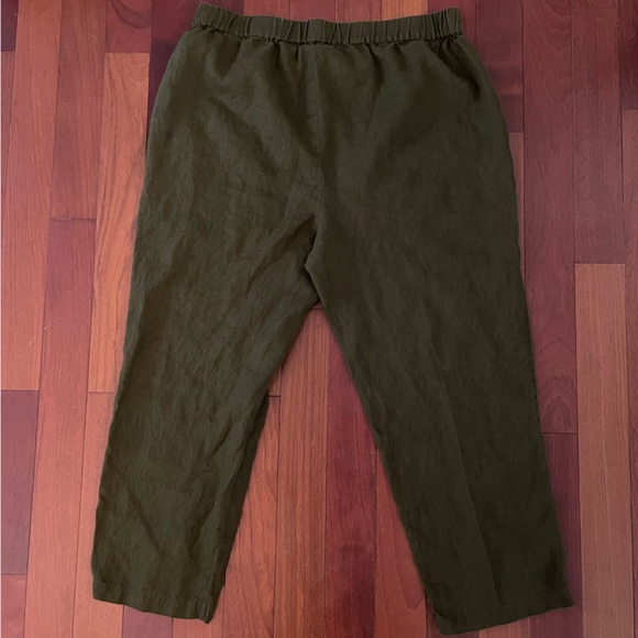 Quince 100% European Linen Tapered Ankle Pants in Martini Olive Color Size XL - Picture 13 of 13